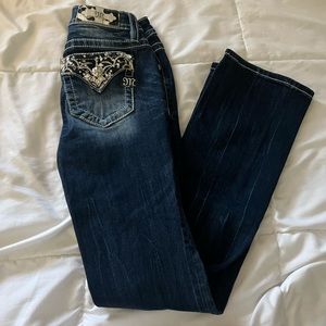 Miss Me cow print boot cut jeans